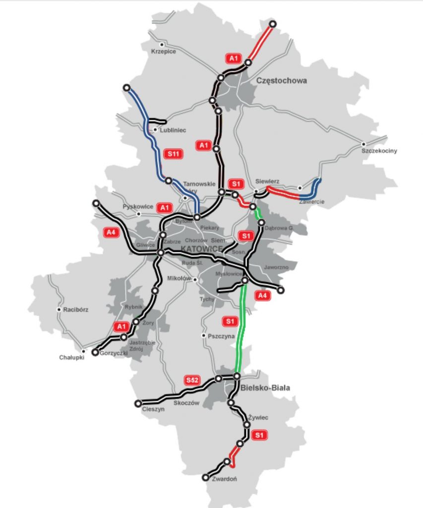 A1 obwodnica Częstochowy zaczyna trasę do samej granicy - mapa