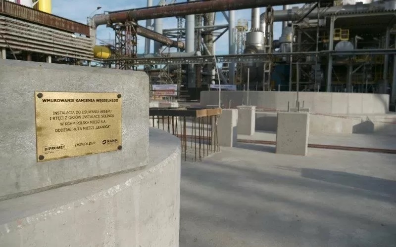 Gigantyczna inwestycja w czyste powietrze na Dolnym Śląsku- fragment rozpoczętej budowy instalacji oczyszczania gazów poprocesowych.