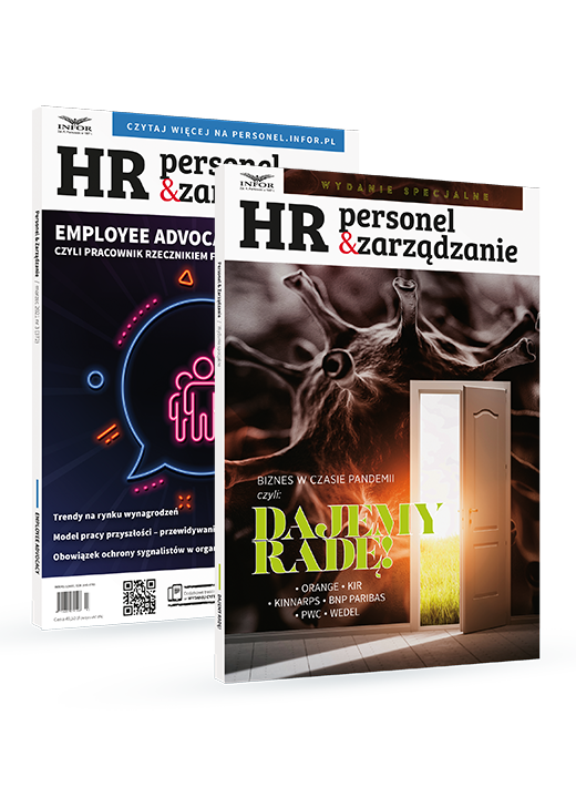 Jak krok po kroku wdrożyć program Employee Advocacy? - dwie okładki magazynów HR Personel&Zarządzanie