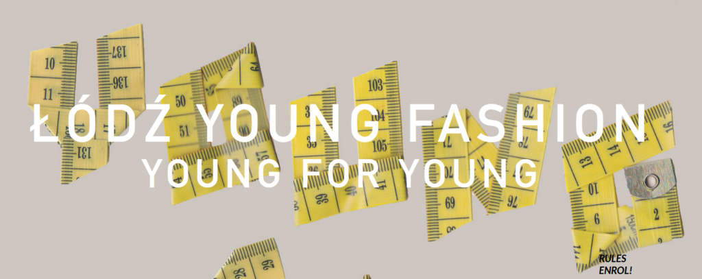 Łódź Young Fashion – modowe święto w nowej odsłonie - żółty napis na szarym tle wykonany z kawałków centymetra.