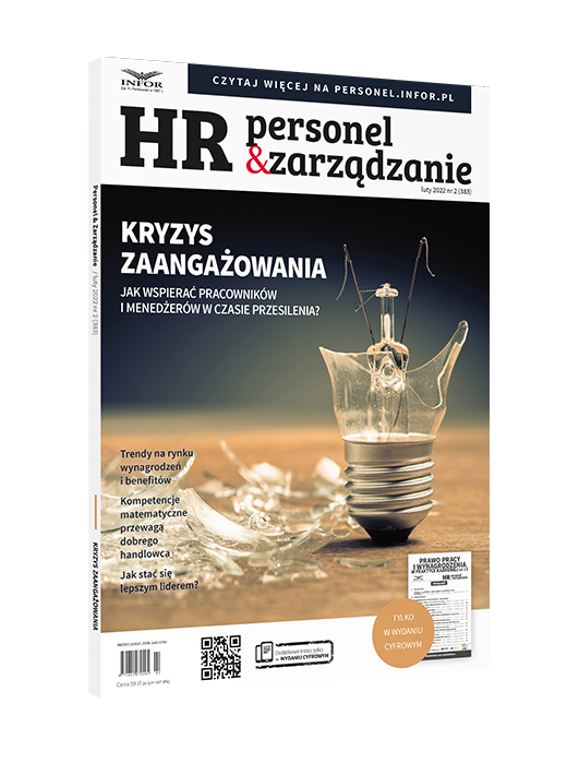 Kompetencje matematyczne handlowców, czyli kształtowanie kultury odpowiedzialności w działach sprzedaży - okładka magazynu HR Personel i Zarządzanie