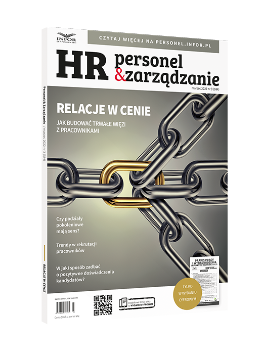 Co powinni robić liderzy, żeby zatrzymać pracownika? - okładka magazynu HR Personel i Zarządzanie.
