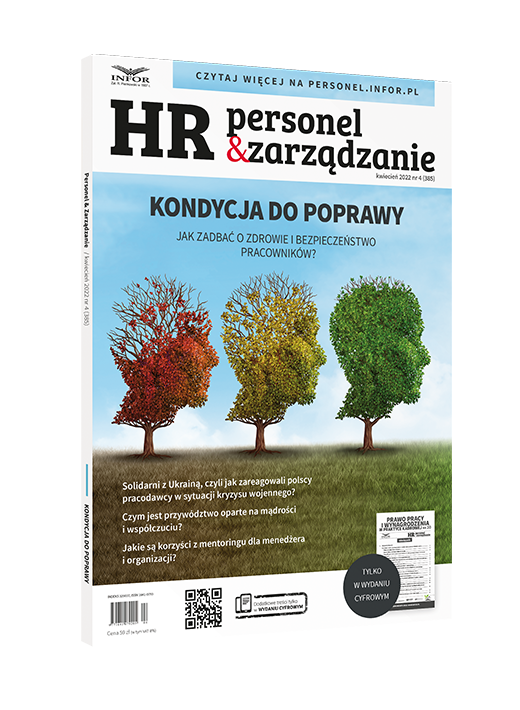 Bezpieczeństwo i zdrowie na pierwszym planie. Jakie działania w tym zakresie podejmuje Orange Polska? - okładka magazynu HR Personel i Zarządzanie. 