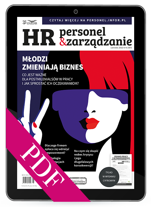 Pokolenie Z kontra pracodawca - okładka magazynu HR Personel i Zarządzanie. 