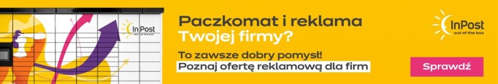 Reklamuj swoją firmę z InPost: 10 powodów, dla których warto! - żółty baner reklamowy
