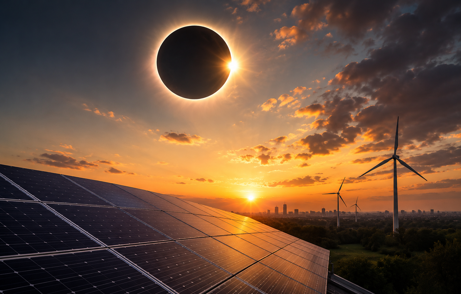 Zaćmienie Słońca wpłynie na europejską energetykę. Polska jest przygotowana.